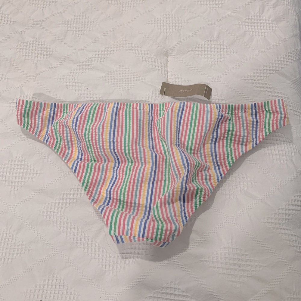 NWT Jcrew seersucker bikini bottoms Large